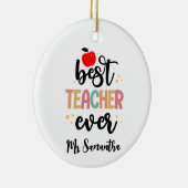 Geschenk besten Lehrer Name Keramik Ornament (Rechts)