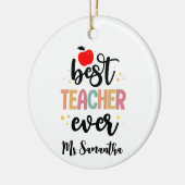 Geschenk besten Lehrer Name Keramik Ornament (Links)