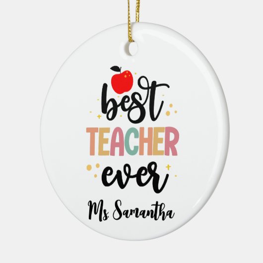 Geschenk besten Lehrer Name Keramik Ornament (Links)