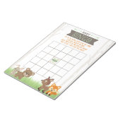 Geschenk Bingo Woodland Animals Baby Showspiel Pac Notizblock (angewinkelt)