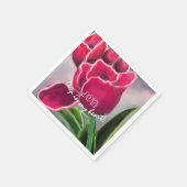 Geschenk Blumendesign, personalisieren Typografie Serviette (Ecke)