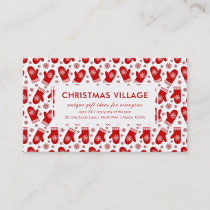 Geschenk Boutique Red Mittens Ski oder Weihnachtsd Visitenkarte