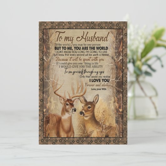 Geschenk| Brief an meinen Mann aus der Ehefrau Einladung (Stehend Vorderseite)