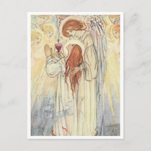 Geschenk der Angel Vintage Illustration Postkarte (Vorderseite)