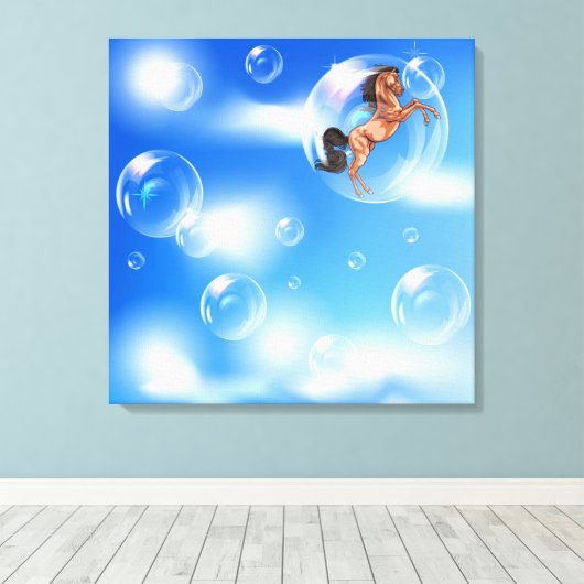 Geschenk der Blasen - Pferd Leinwanddruck (Insitu (Holzboden))