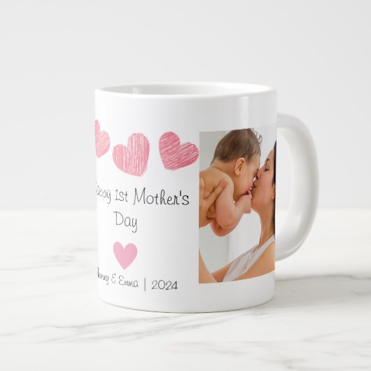 Geschenk der ersten Mutter Jumbo-Tasse (Vorderseite Rechts)