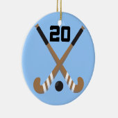 Geschenk der Feld-Hockey-Spieler-einheitliches Keramik Ornament (Rechts)