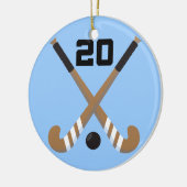 Geschenk der Feld-Hockey-Spieler-einheitliches Keramik Ornament (Links)