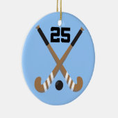 Geschenk der Feld-Hockey-Spieler-einheitliches Keramik Ornament (Rechts)