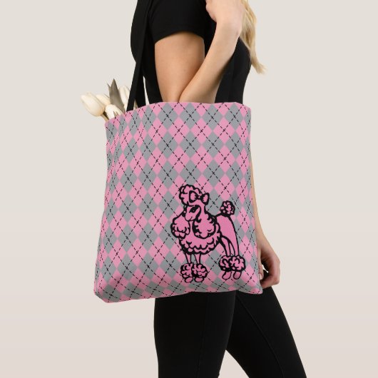 Geschenk der französischen Poodle Purse Tote Tasche (Von Nahem)