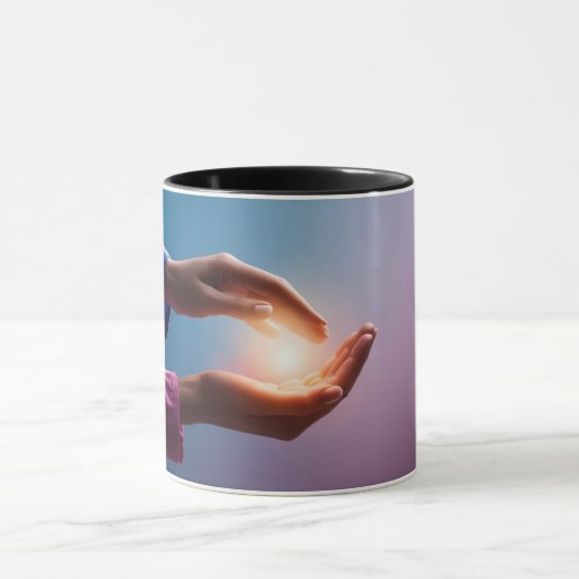 Geschenk der Heilung: Tasse "Hände der Heilung" (Zentrum)