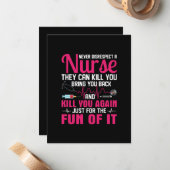 Geschenk der Krankenschwester missachtet niemals e Mitteilungskarte (Vorderseite/Rückseite Beispiel)