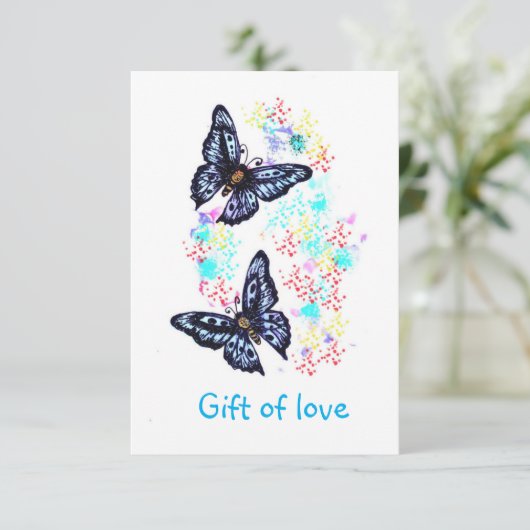 Geschenk der Liebe Dankeskarte (Stehend Vorderseite)