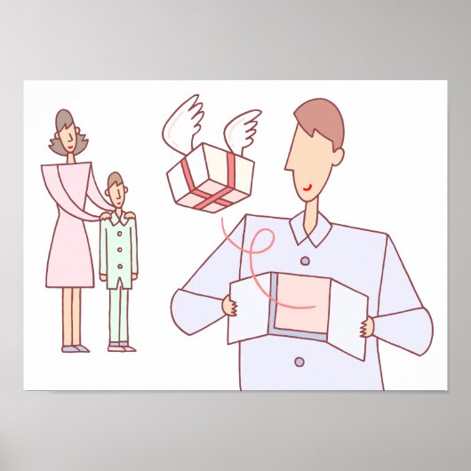 Geschenk der Liebe, das Leben verbindet. Poster (Vorne)