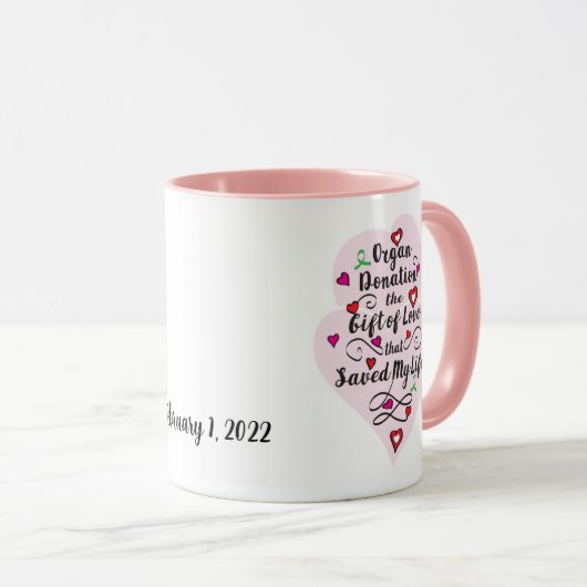 Geschenk der Liebe Organspende Kaffee Tasse (VorderseiteRechts)