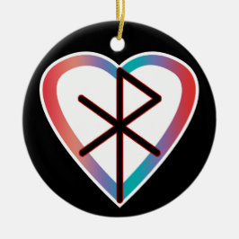 Geschenk der Liebe Viking Bindrune Keramik Ornament
