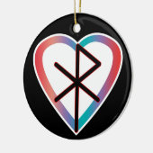 Geschenk der Liebe Viking Bindrune Keramik Ornament (Links)