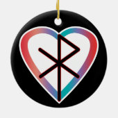 Geschenk der Liebe Viking Bindrune Keramik Ornament (Hinten)