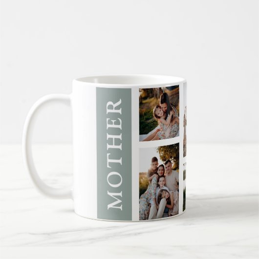 Geschenk der modernen Mutter Foto Grid Keepake Kaffeetasse (Links)
