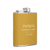 Geschenk der Mutter der Braut: Senf Gelb Schlicht Flachmann (Rechts)