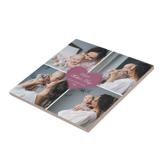 Geschenk der niedlichen Mutter | FotoCollage Fliese (Seite)