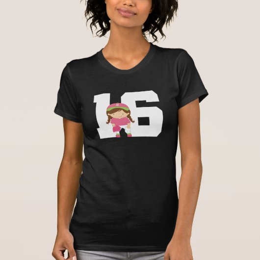 Geschenk der Softball-einheitliches Zahl-16 T-Shirt (Vorderseite)