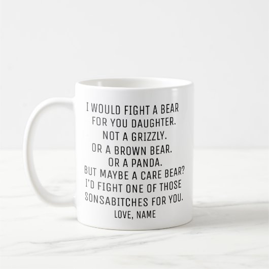 Geschenk der Tochter, lustige Tochter Geschenk nac Kaffeetasse (Links)