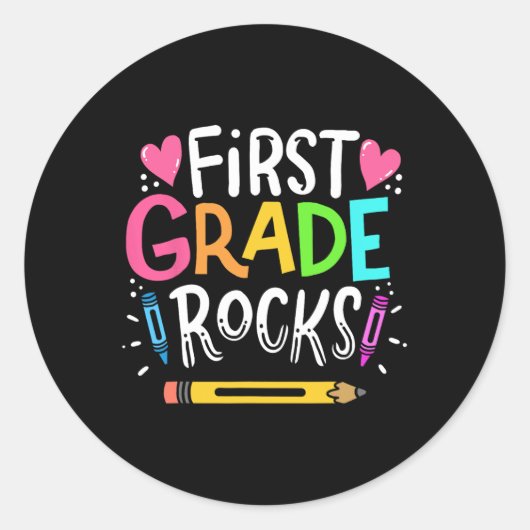 Geschenk des 1. Klasse des Lehrers Runder Aufkleber (Vorderseite)