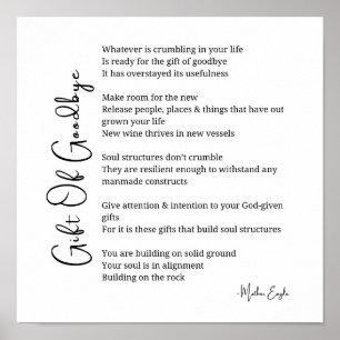 Geschenk des Abschieds ergeben Gedicht Plakatwand  Poster