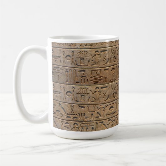Geschenk des ägyptischen Hieroglyphen-Designers Kaffeetasse (Links)