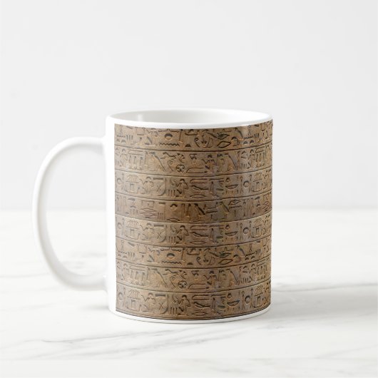 Geschenk des ägyptischen Hieroglyphen-Designers Kaffeetasse (Links)