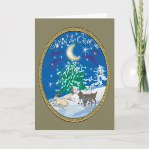 Geschenk des Alten - Weihnachtskarte für Ziegen Feiertagskarte