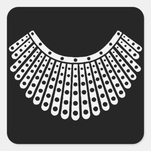 Geschenk des Anwalts, abweichender Kragen RBG Ruth Quadratischer Aufkleber (Vorderseite)