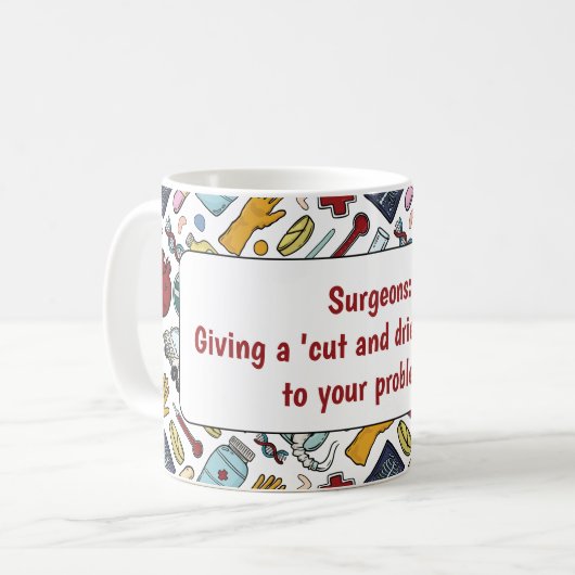 Geschenk des Arztes Kaffeetasse (Vorderseite Links)