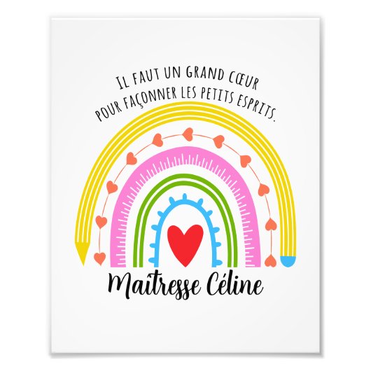 Geschenk des benutzerdefinierten Lehrers, Danke, L Fotodruck (Vorne)