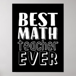 Geschenk des besten Mathematiklehrers je Lehrer Poster
