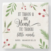 Geschenk des Custom Teacher Apprecife Weihnachten Steinuntersetzer (Vorderseite)