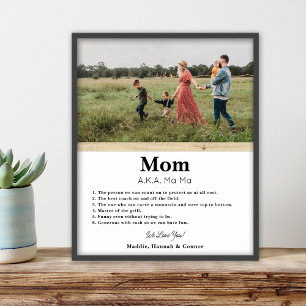Geschenk des Fotos der personalisierten Mutter Poster