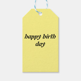 Geschenk des gelben glücklichen Geburtstages Geschenkanhänger