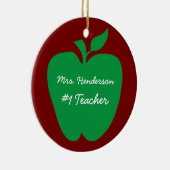 Geschenk des grünen Apfels für Lehrer Keramik Ornament (Rechts)