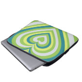 Geschenk des grünen Herzens Whimsical Valentinstag Laptopschutzhülle (Vorne Knopf)