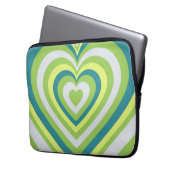 Geschenk des grünen Herzens Whimsical Valentinstag Laptopschutzhülle (Vorderseite Links)