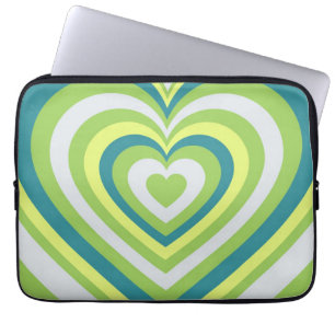 Geschenk des grünen Herzens Whimsical Valentinstag Laptopschutzhülle