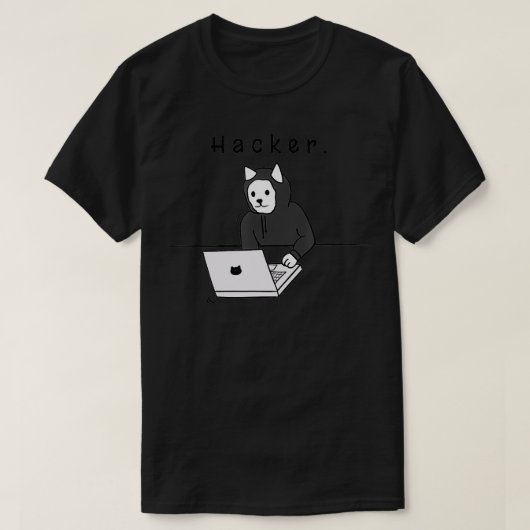 Geschenk des Hacker Cat Security Engineers T-Shirt (Design vorne)