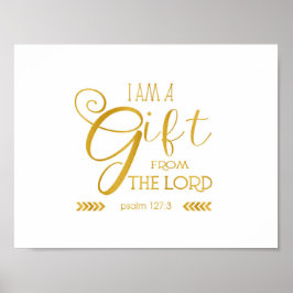 Geschenk des Herrn, Gold Schriftart Poster