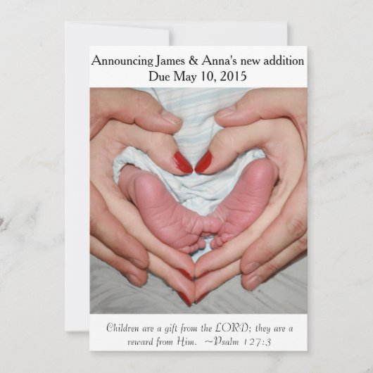 Geschenk des Herrn ~ Schwangerschaftsankündigung Ankündigung (Vorderseite)