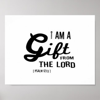 Geschenk des Herrn, Schwarzer Schriftart Poster