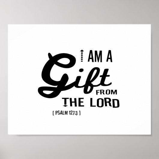 Geschenk des Herrn, Schwarzer Schriftart Poster (Vorne)