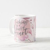Geschenk des Lehrers Aquarellherz Kaffeetasse (Vorderseite Links)