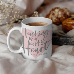 Geschenk des Lehrers Aquarellherz Kaffeetasse